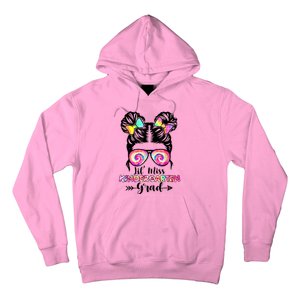 Lil Miss Kindergarten Grad Graduation Messy Bun Hoodie