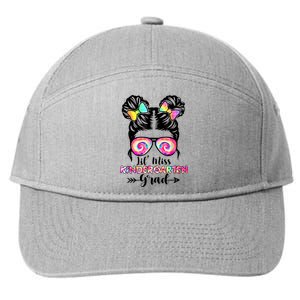 Lil Miss Kindergarten Grad Graduation Messy Bun 7-Panel Snapback Hat