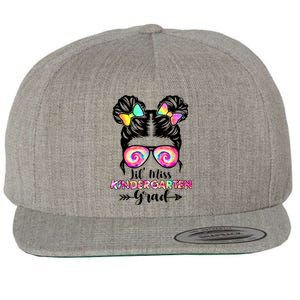 Lil Miss Kindergarten Grad Graduation Messy Bun Wool Snapback Cap