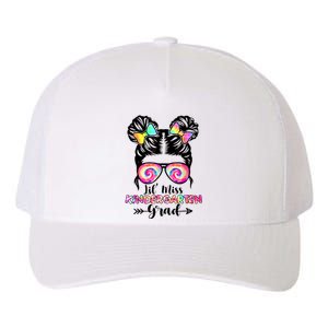 Lil Miss Kindergarten Grad Graduation Messy Bun Yupoong Adult 5-Panel Trucker Hat