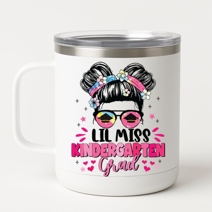 Lil Miss Kindergarten Grad Graduation Last Day Kindergarten 12 oz Stainless Steel Tumbler Cup