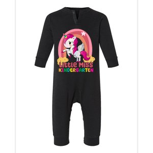 Little Miss Kindergarten Rainbow Unicorn Infant Fleece One Piece