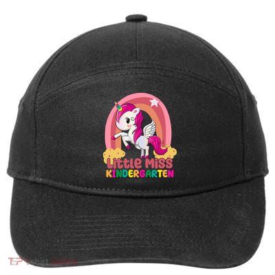 Little Miss Kindergarten Rainbow Unicorn 7-Panel Snapback Hat