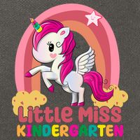 Little Miss Kindergarten Rainbow Unicorn Cotton Canvas Backpack