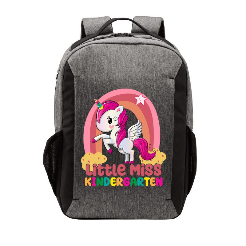 Little Miss Kindergarten Rainbow Unicorn Vector Backpack