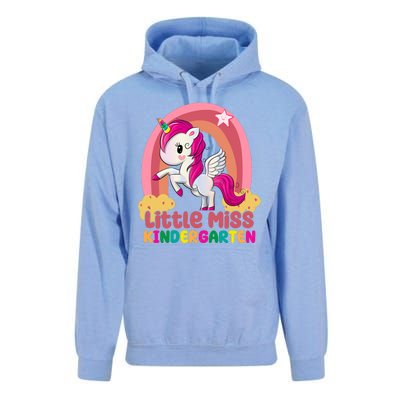 Little Miss Kindergarten Rainbow Unicorn Unisex Surf Hoodie