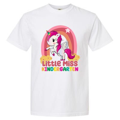 Little Miss Kindergarten Rainbow Unicorn Garment-Dyed Heavyweight T-Shirt