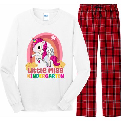 Little Miss Kindergarten Rainbow Unicorn Long Sleeve Pajama Set