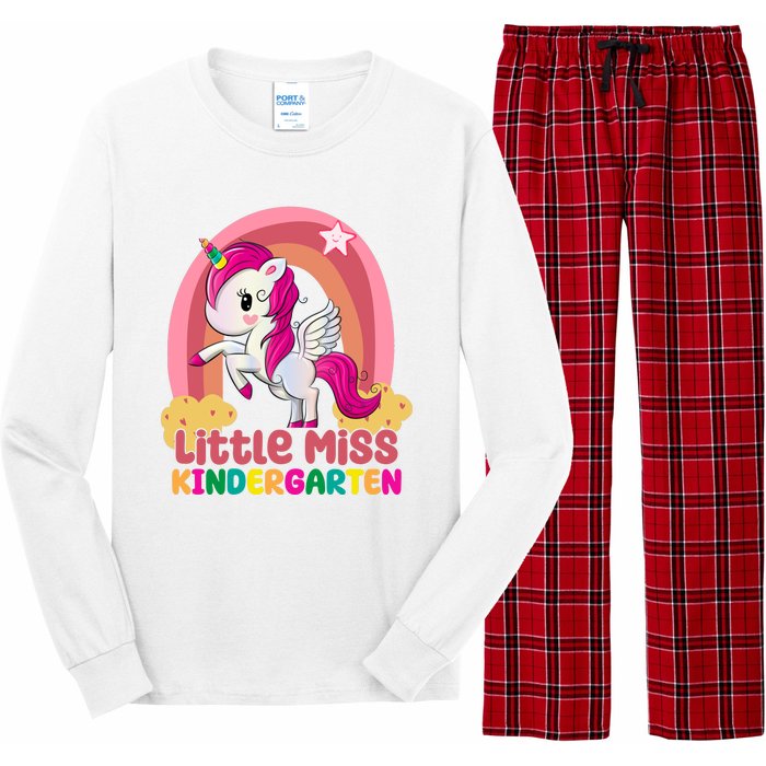 Little Miss Kindergarten Rainbow Unicorn Long Sleeve Pajama Set