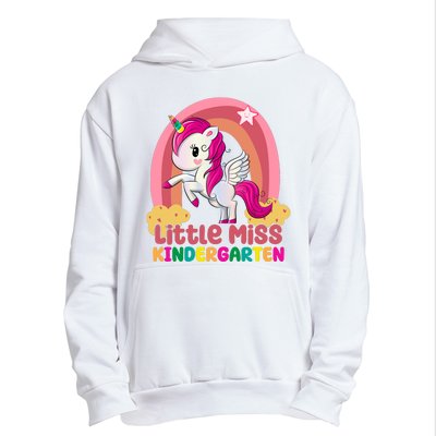 Little Miss Kindergarten Rainbow Unicorn Urban Pullover Hoodie