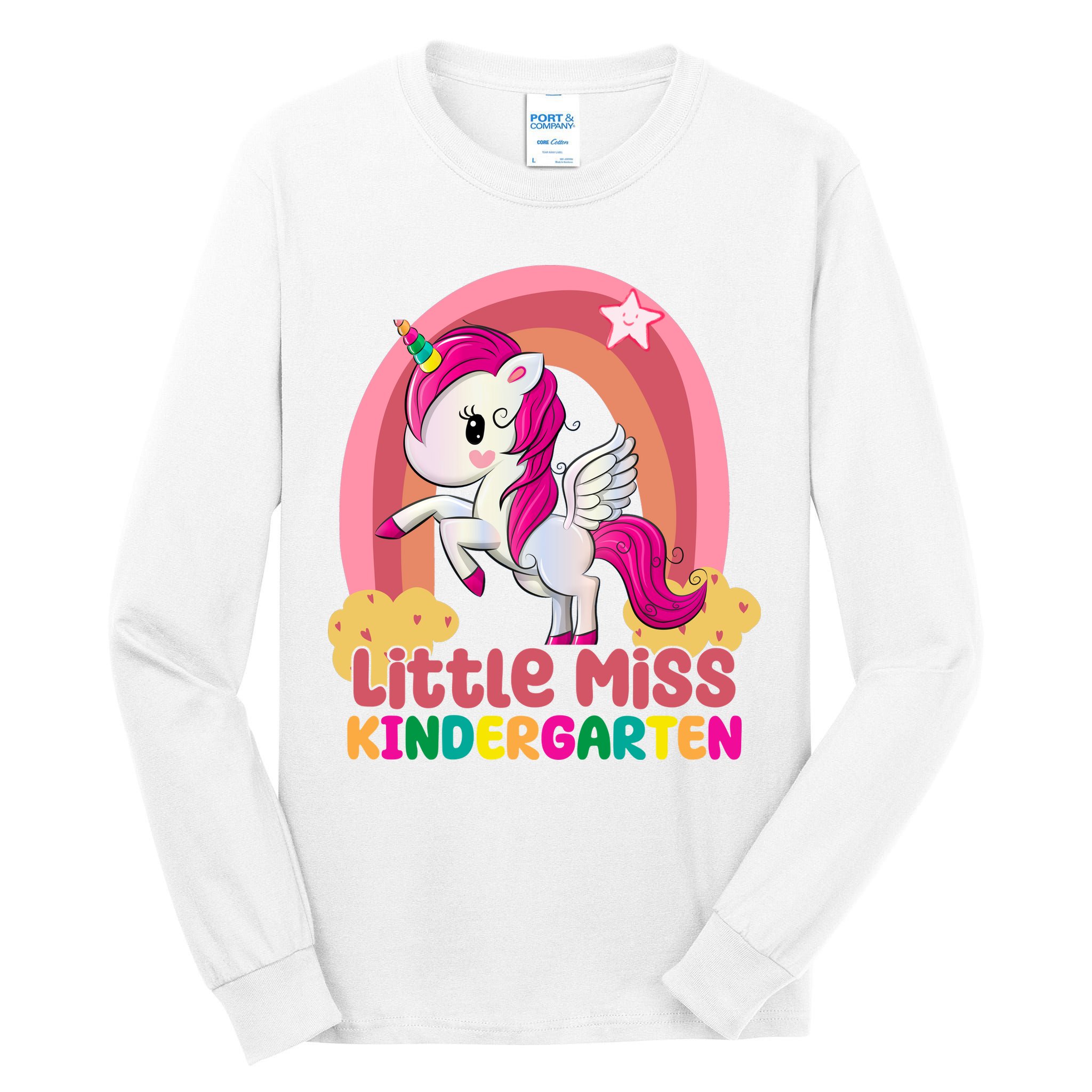 Little Miss Kindergarten Rainbow Unicorn Tall Long Sleeve T-Shirt