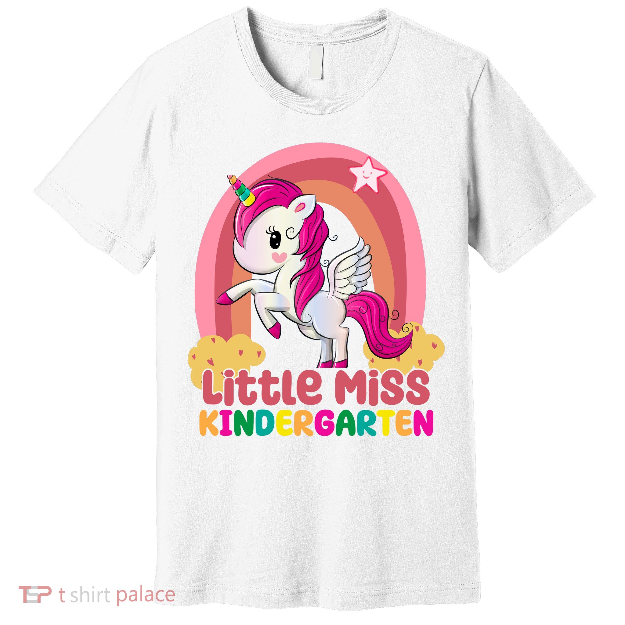 Little Miss Kindergarten Rainbow Unicorn Premium T-Shirt