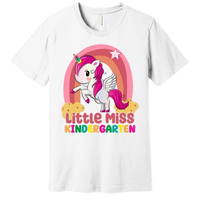 Little Miss Kindergarten Rainbow Unicorn Premium T-Shirt