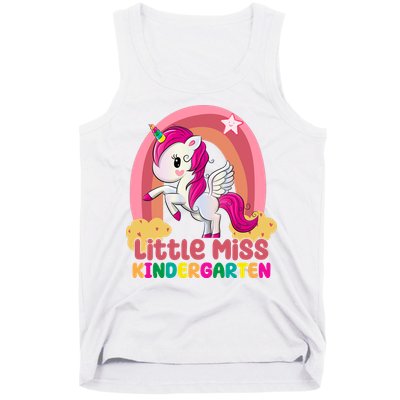 Little Miss Kindergarten Rainbow Unicorn Tank Top