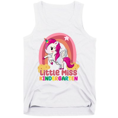 Little Miss Kindergarten Rainbow Unicorn Tank Top