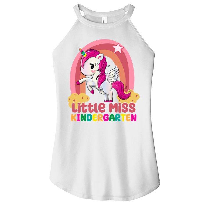 Little Miss Kindergarten Rainbow Unicorn Women's Perfect Tri Rocker Tank
