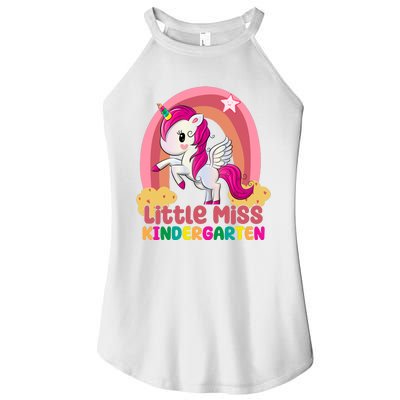 Little Miss Kindergarten Rainbow Unicorn Women’s Perfect Tri Rocker Tank