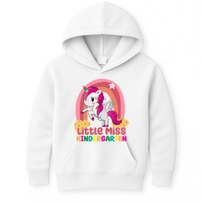 Little Miss Kindergarten Rainbow Unicorn Kids Hoodie
