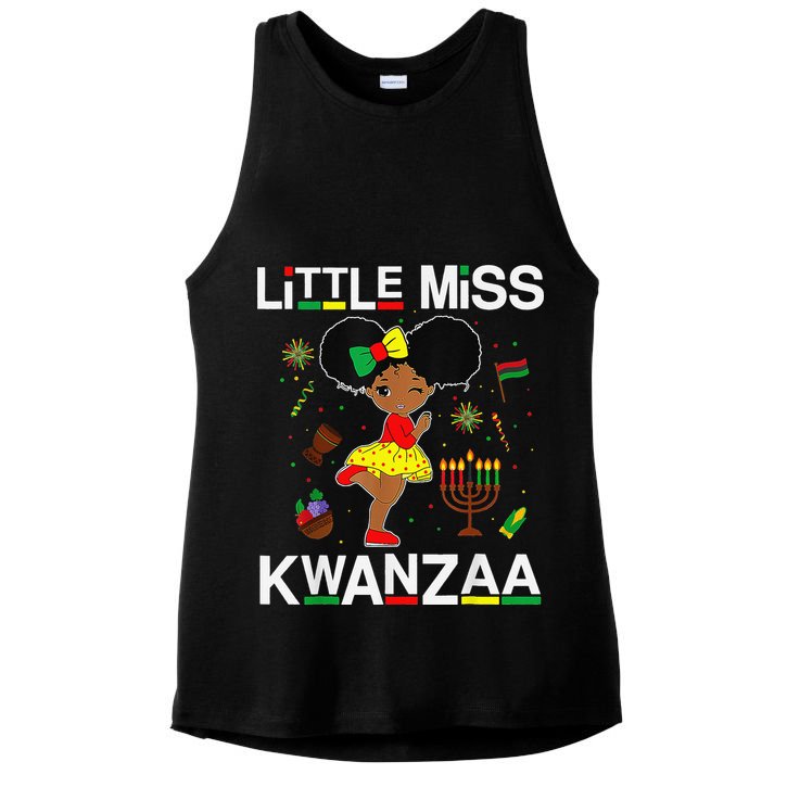Little Miss Kwanzaa Outfits For Black Girl Ladies PosiCharge Tri-Blend Wicking Tank