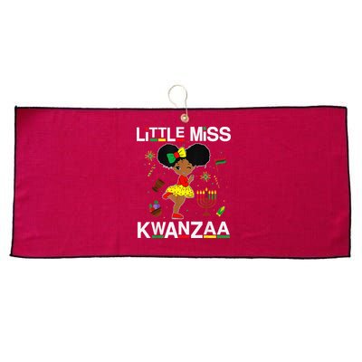 Little Miss Kwanzaa Outfits For Black Girl Large Microfiber Waffle Golf Towel