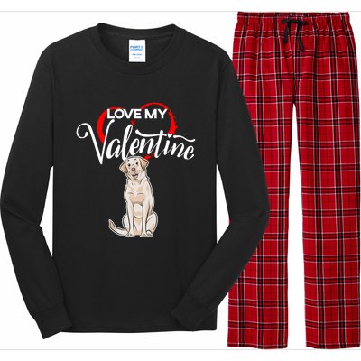 Love My Labrador Retriever Dog Valentine's Day Gift Long Sleeve Pajama Set