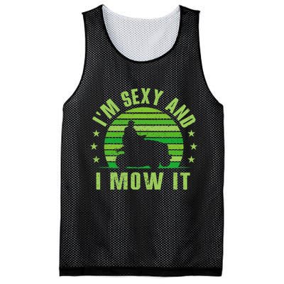 Lawn Mowing Landscaping Im Sexy And I Mow It Mesh Reversible Basketball Jersey Tank
