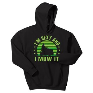 Lawn Mowing Landscaping Im Sexy And I Mow It Kids Hoodie