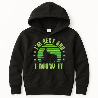 Lawn Mowing Landscaping Im Sexy And I Mow It Kids Hoodie