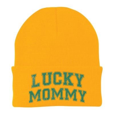 Lucky Mommy Life St Patricks Day Shamrock Family Womens Funny Knit Cap Winter Beanie