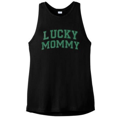 Lucky Mommy Life St Patricks Day Shamrock Family Womens Funny Ladies PosiCharge Tri-Blend Wicking Tank