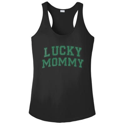 Lucky Mommy Life St Patricks Day Shamrock Family Womens Funny Ladies PosiCharge Competitor Racerback Tank