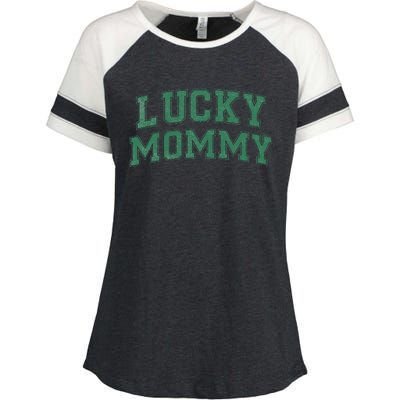 Lucky Mommy Life St Patricks Day Shamrock Family Womens Funny Enza Ladies Jersey Colorblock Tee