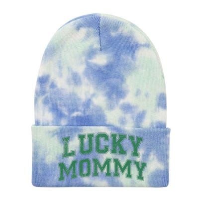 Lucky Mommy Life St Patricks Day Shamrock Family Womens Funny Tie Dye 12in Knit Beanie