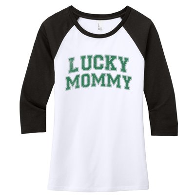 Lucky Mommy Life St Patricks Day Shamrock Family Womens Funny Women's Tri-Blend 3/4-Sleeve Raglan Shirt