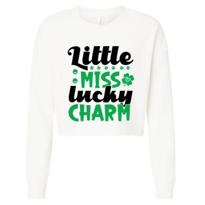 Little Miss Lucky Charm St Patrick's Day Cropped Pullover Crew