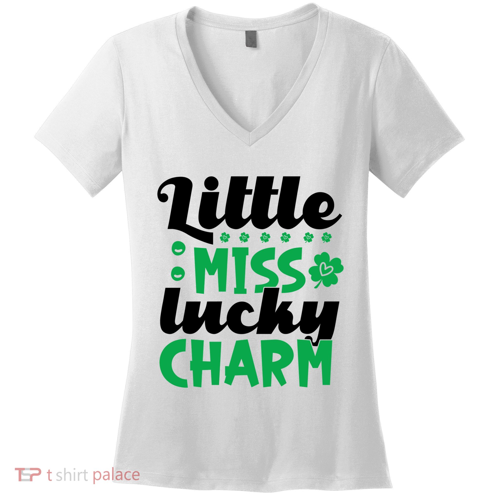 Little Miss Lucky Charm St Patrick's Day Women's V-Neck T-Shirt