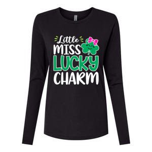 Little Miss Lucky Charm Shamrock St Patricks Day Girls Womens Cotton Relaxed Long Sleeve T-Shirt