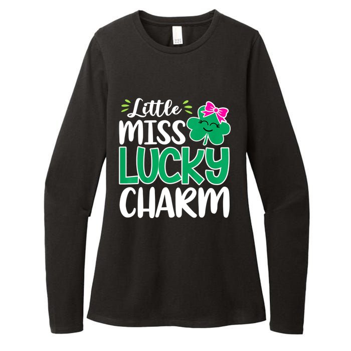 Little Miss Lucky Charm Shamrock St Patricks Day Girls Womens CVC Long Sleeve Shirt