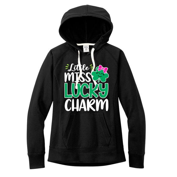 Little Miss Lucky Charm Shamrock St Patricks Day Girls Women's Fleece Hoodie