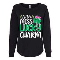 Little Miss Lucky Charm Shamrock St Patricks Day Girls Womens California Wash Sweatshirt