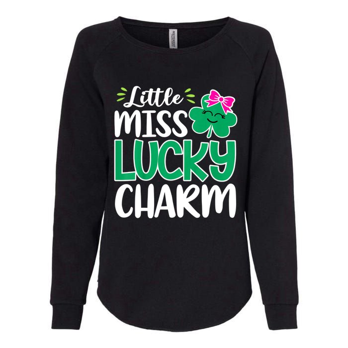 Little Miss Lucky Charm Shamrock St Patricks Day Girls Womens California Wash Sweatshirt