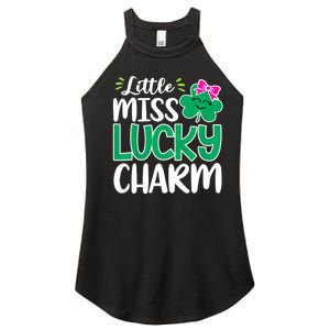 Little Miss Lucky Charm Shamrock St Patricks Day Girls Women's Perfect Tri Rocker Tank