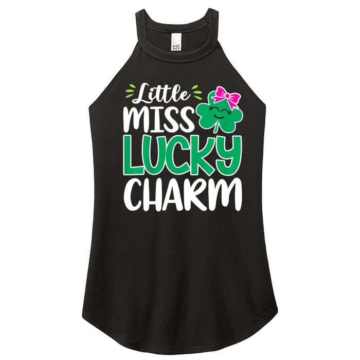 Little Miss Lucky Charm Shamrock St Patricks Day Girls Women's Perfect Tri Rocker Tank