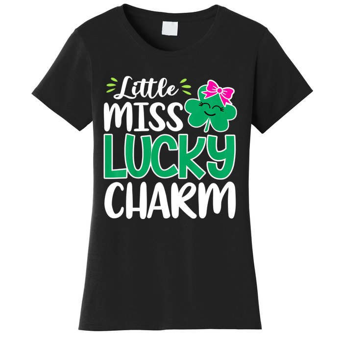 Little Miss Lucky Charm Shamrock St Patricks Day Girls Women's T-Shirt