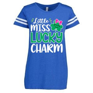 Little Miss Lucky Charm Shamrock St Patricks Day Girls Enza Ladies Jersey Football T-Shirt