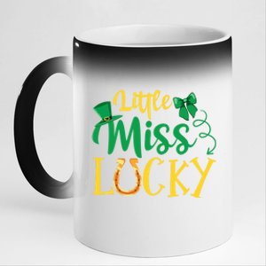 Little Miss Lucky Funny Gift St Patricks Day Cute Gift 11oz Black Color Changing Mug