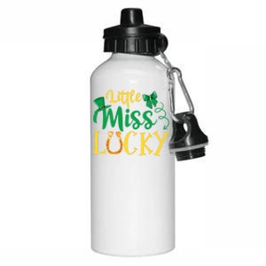 Little Miss Lucky Funny Gift St Patricks Day Cute Gift Aluminum Water Bottle