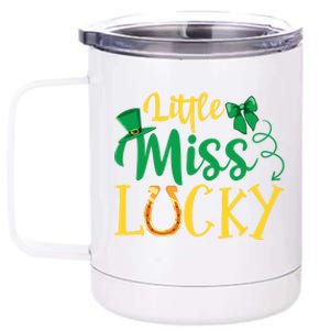 Little Miss Lucky Funny Gift St Patricks Day Cute Gift 12 oz Stainless Steel Tumbler Cup