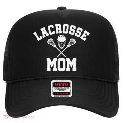 Lacrosse Mom Lax Sports Moms MotherS Day Gift High Crown Mesh Back Trucker Hat