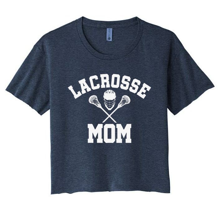 Lacrosse Mom Lax Sports Moms MotherS Day Gift Women's Crop Top Tee